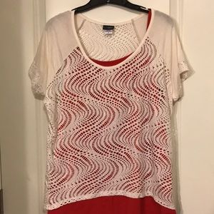 Daytrip cream & Metallic see-through top